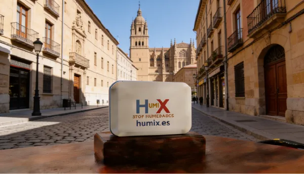 Sistema HUMIX instalado en la pared de una vivienda en Salamanca